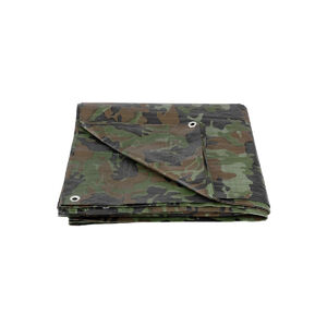 Ponyva terepmint&aacute;s PE 2 x 4m lefűzőlyukkal 80g/m2 v&iacute;z &eacute;s UV &aacute;ll&oacute; ST