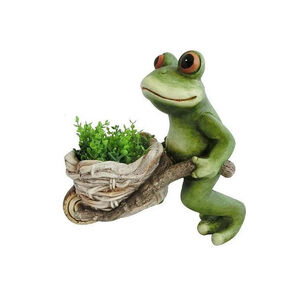 Kerti dekor&aacute;ci&oacute; Gecco, B&eacute;ka talicsk&aacute;val, ker&aacute;mia  34 x 20 x 32 cm