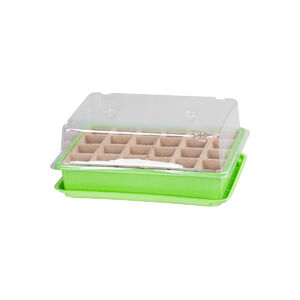 A Strend Pro Mini-Pot nagyszerű seg&iacute;ts&eacute;g pal&aacute;nt&aacute;k, fűszern&ouml;v&eacute;nyek termeszt&eacute;s&eacute;hez &eacute;s vir&aacute;gdugv&aacute;nyok gy&ouml;kereztet&eacute;s&eacute;hez. Alkalmas belt&eacute;rben, p&eacute;ld&aacute;ul ablakp&aacute;rk&aacute;nyon vagy erk&eacute;lyen. A mini cser&eacute;p tartalmaz egy &aacute;tl&aacute;tsz&oacute; fedelet, egy cs&eacute;szealjat, 2x 3x4-es pap&iacute;r &uuml;ltetőed&eacute;nyt (12 pal&aacute;nta sz&aacute;m&aacute;ra). A mini &uuml;ltetőed&eacute;ny m&eacute;retei: 27,5x20,5x7 cm.