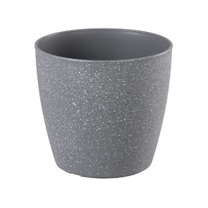 Vir&aacute;gtart&oacute;/kasp&oacute; műa. Stone, 23x20,5 cm, sz&uuml;rke, kő hat&aacute;s&uacute;