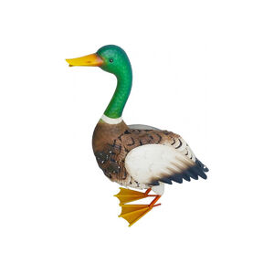 Kerti dekor&aacute;ci&oacute;  Kacsa, f&eacute;mlemez, 37x16,5x47 cm