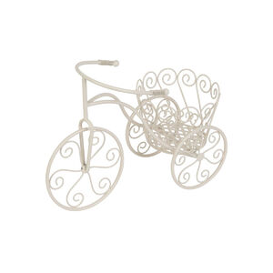 Kerti dekor&aacute;ci&oacute; Mecco, Ker&eacute;kp&aacute;r cser&eacute;ptart&oacute; kerek, 1 csr&eacute;phez feh&eacute;r/patina 48x20x35 cm