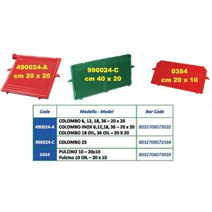 Szűrő Colombo 20x20 piros, z&aacute;r&oacute;, nagyobb lyukkal