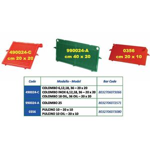 Szűrő Colombo 20x20 piros, ny&iacute;t&oacute;, kisebb lyukkal