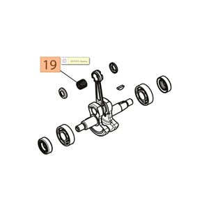 Tűg&ouml;rgős csap&aacute;gy hajt&oacute;karhoz a dugatty&uacute;n&aacute;l BCH 250