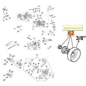 Csillagker&eacute;k, kuplungdob bet&eacute;tes 3/8 - 956, 962, 965, GS 630