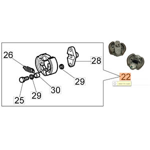 Kuplung komplett, aggyal Sparta 25,26,250,Victus 260 - 4161202