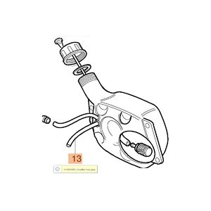 Benzin cső &aacute;tl&aacute;tsz&oacute; 2.2x42x140/45 - 61290089