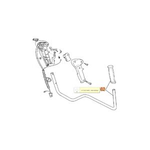 Foganty&uacute; cső korm&aacute;ny gumi markolattal 360T, 380, 420, &Uacute;j verzi&oacute; - 22 mm