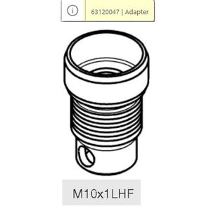 Adapter csavar, any&aacute;s M10 x 1 LHF - Load&Go 130mm - 63129002+63129008+63129015