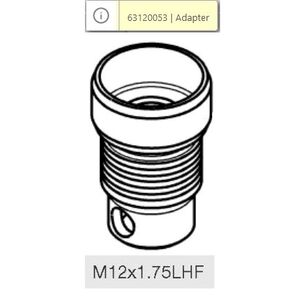 Adapter csavar, any&aacute;s M12 x 1,75 LHF - Load&Go 130mm - 63129002+63129008+63129015