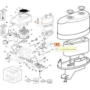 L&eacute;gszűrő levegőszűrő bet&eacute;t KM 14,5, 1450