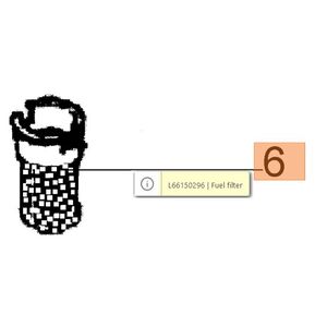 &Uuml;zemanyag szűrő, tank alatt  Emak motorokhoz  ( K 700 H, K 800 H-HC-HT )